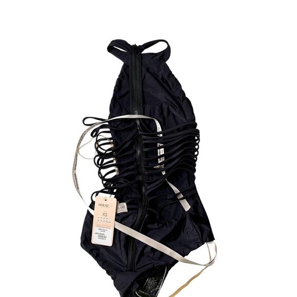 House of CB Caicos Black Ladderback One Piece Swim New with Tags XS - Picture 3 of 10